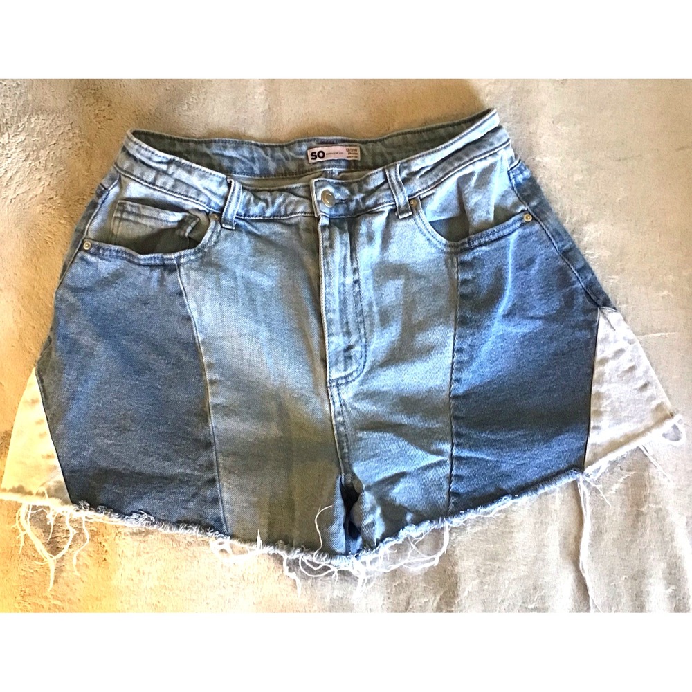 So Jean Shorts Women's Size 13 Retro High WaIst Panel Denim Hot Pants 31" Waist